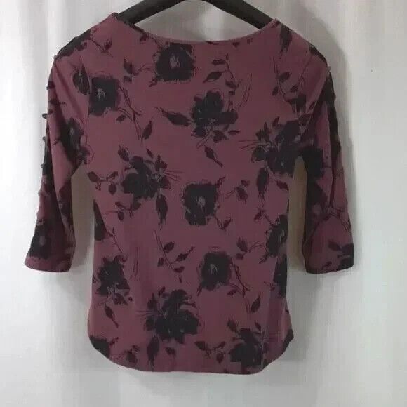 Corvia women's size small purple black floral top - Picture 2 of 9